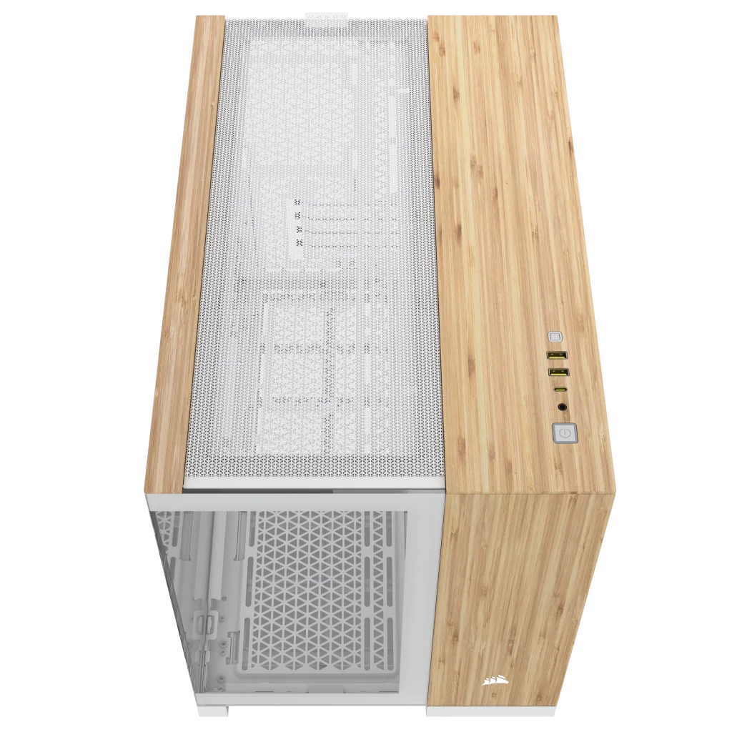 2500X Micro ATX デュアルチャンバー PC ケース - ホワイト