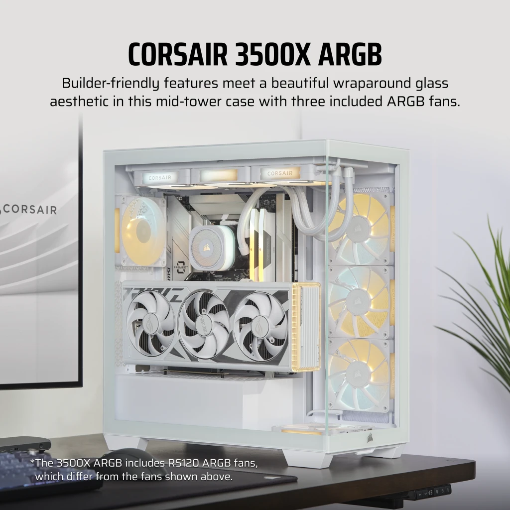 3500X ARGB Mid-Tower PC Case - White