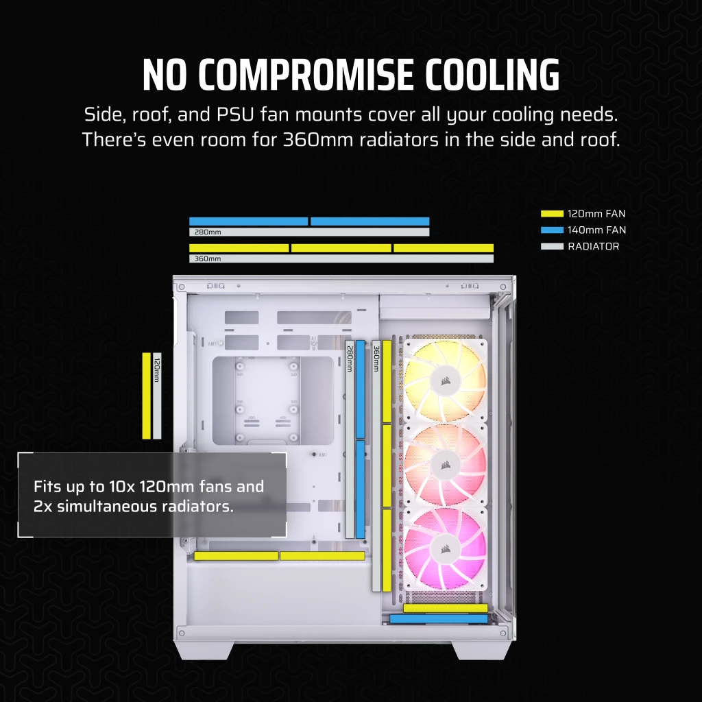 3500X ARGB Mid-Tower PC Case - White