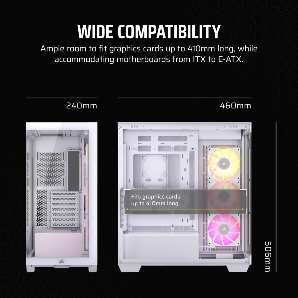 iCUE LINK 3500X RGB ミッドタワー PC ケース - ホワイト iCUE LINK 3500X RGB ミッドタワー PC ケース - ホワイト