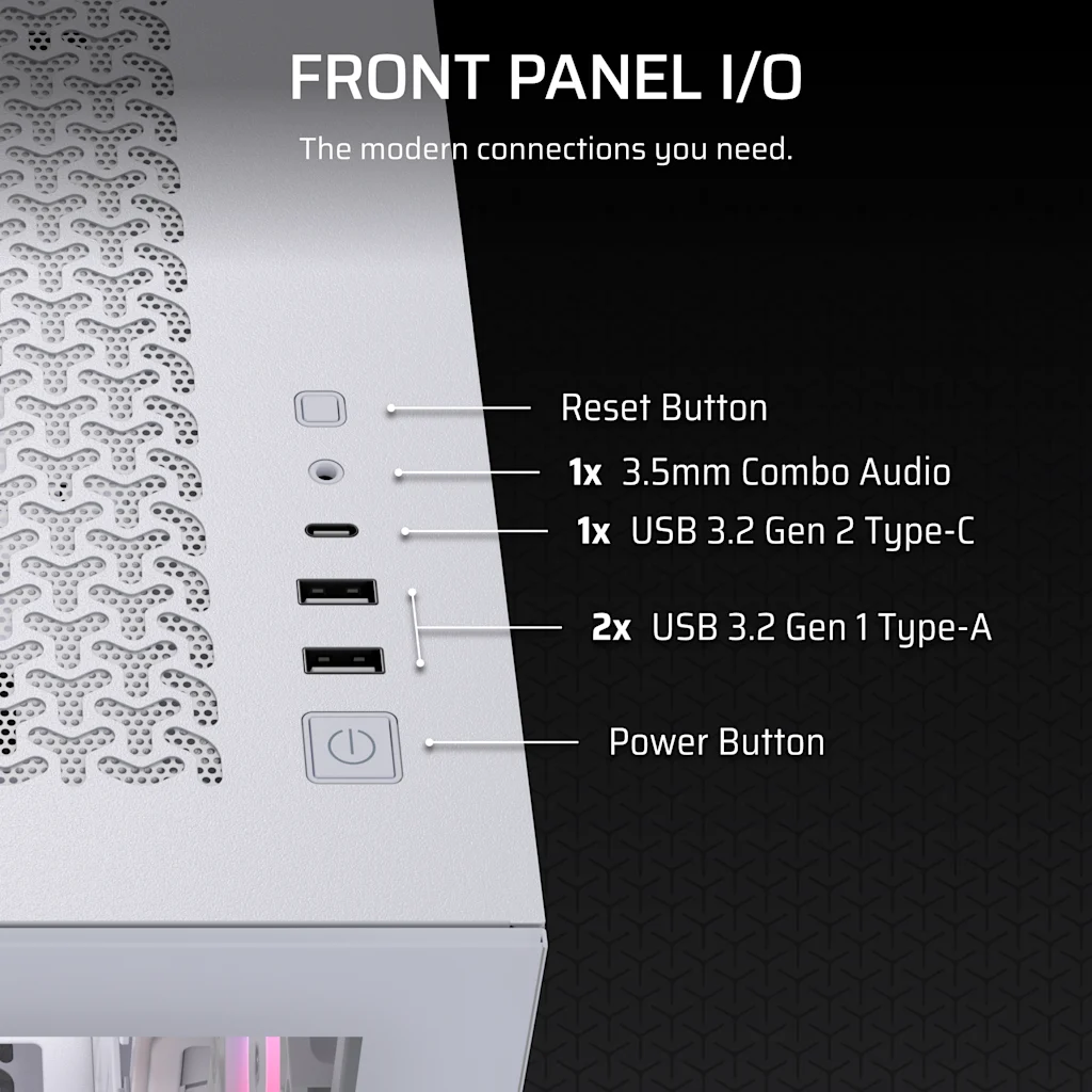 Corsair 3500X RS-R ARGB Mid-Tower PC Case - White thumbnail 6
