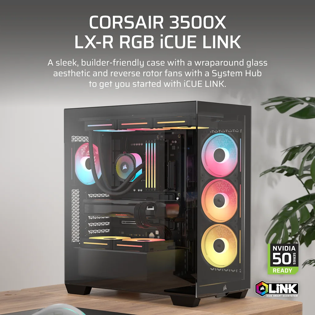 3500X LX-R RGB iCUE LINK Mid-Tower PC Case