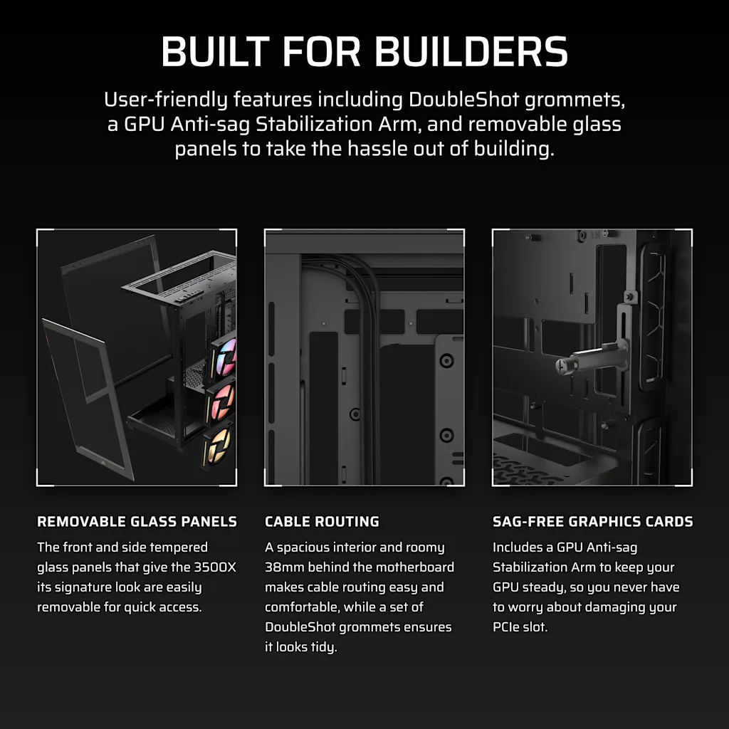 Corsair 3500X LX-R RGB iCUE LINK Mid-Tower PC Case thumbnail 8