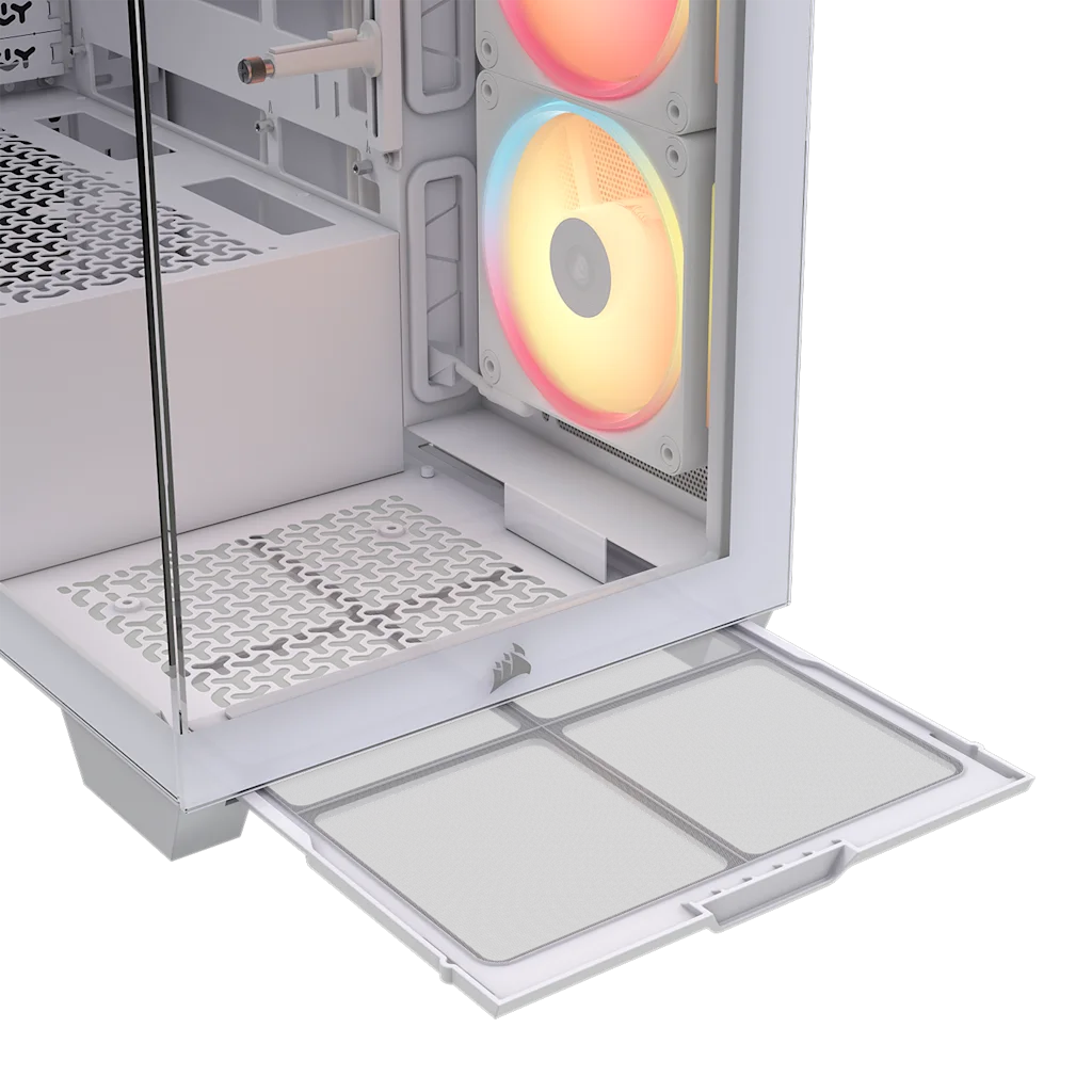 3500X LX-R RGB iCUE LINKミッドタワーPCケース - ホワイト