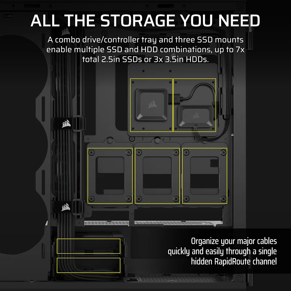 CORSAIR iCUE LINK 5000T LX RGB Tempered Glass Mid-Tower ATX PC Case - Black - CC-9011298-WW thumbnail 7