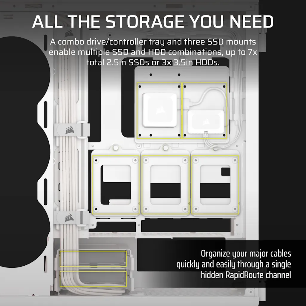 iCUE LINK 5000T LX RGB ミッドタワー 高性能 PC ケース - ホワイト