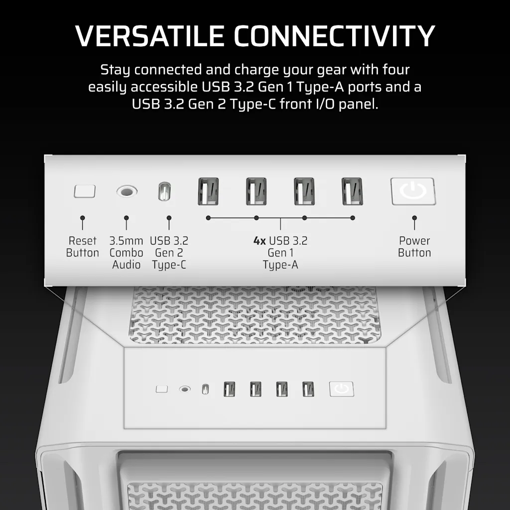 5000T Mid-Tower High-Performance PC Case - White
