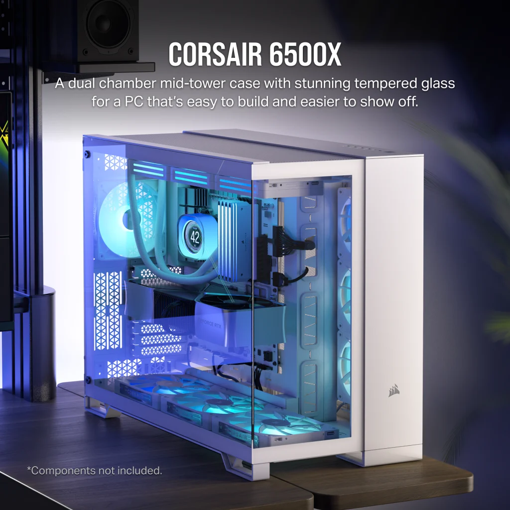 6500X Mid-Tower Dual Chamber PC Case - White