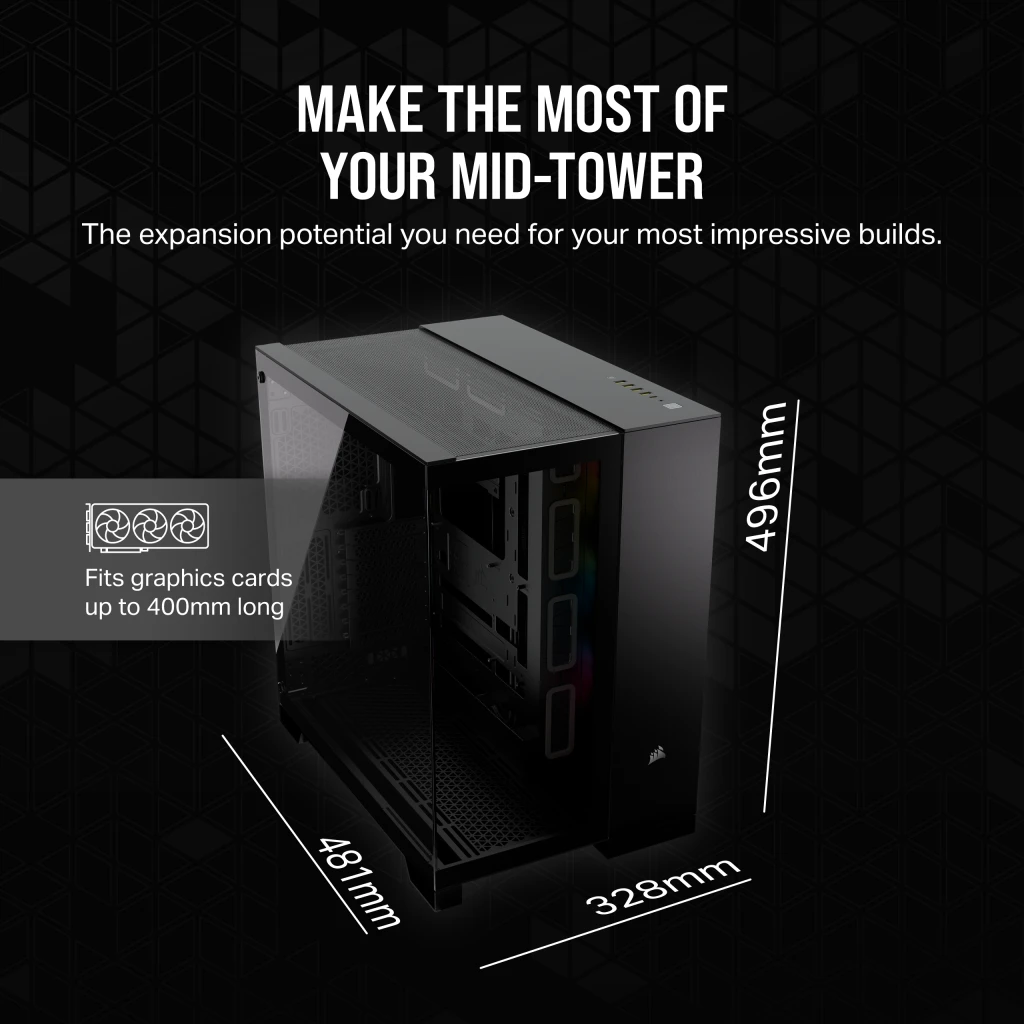Corsair 6500X ブラック PCケース 6500D AIRFLOW Mid-Tower Dual Chamber PC Case - Black