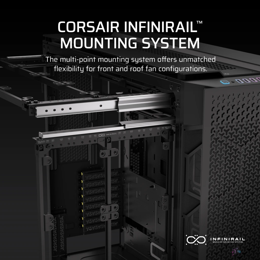 Corsair iCUE LINK 9000D RGB AIRFLOW Super Tower PC Case in Black thumbnail 5