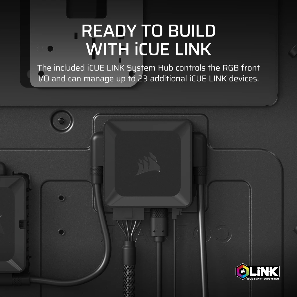 Corsair iCUE LINK 9000D RGB AIRFLOW Super Tower PC Case in Black thumbnail 6