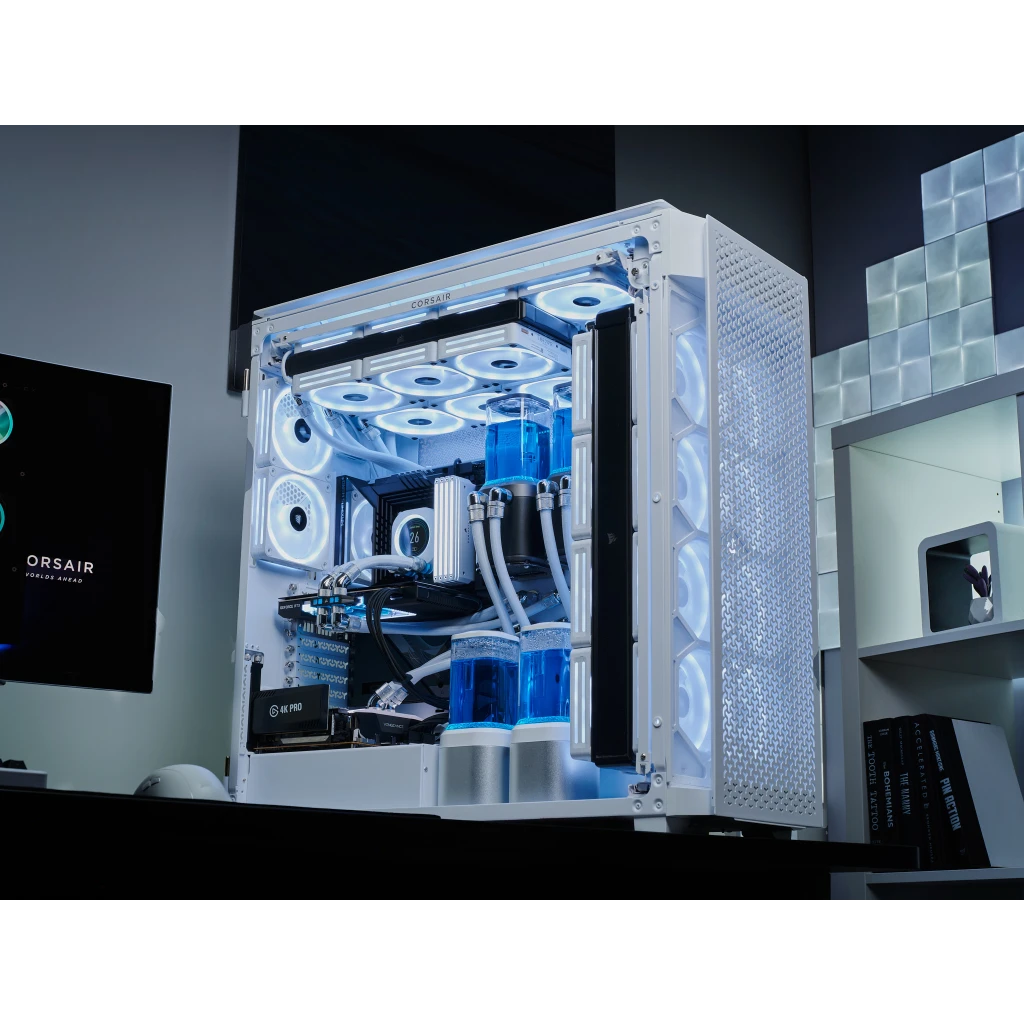 ホワイト RGBファン搭載 PCケース　コルセア Corsair PCケース iCUE LINK 3500X RGB Tempered Glass Mid
