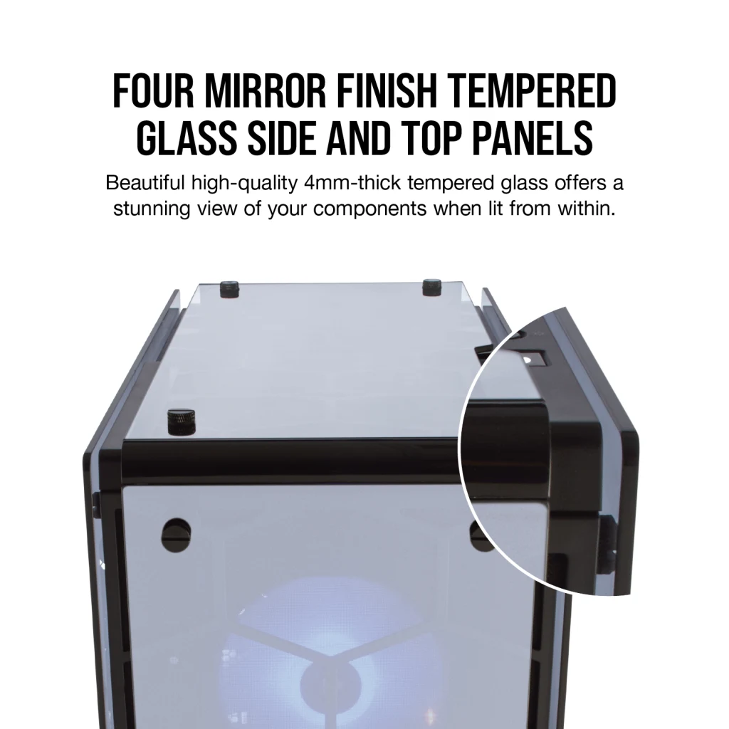 Crystal 570X RGB Mirror Black Tempered Glass, Premium ATX Mid
