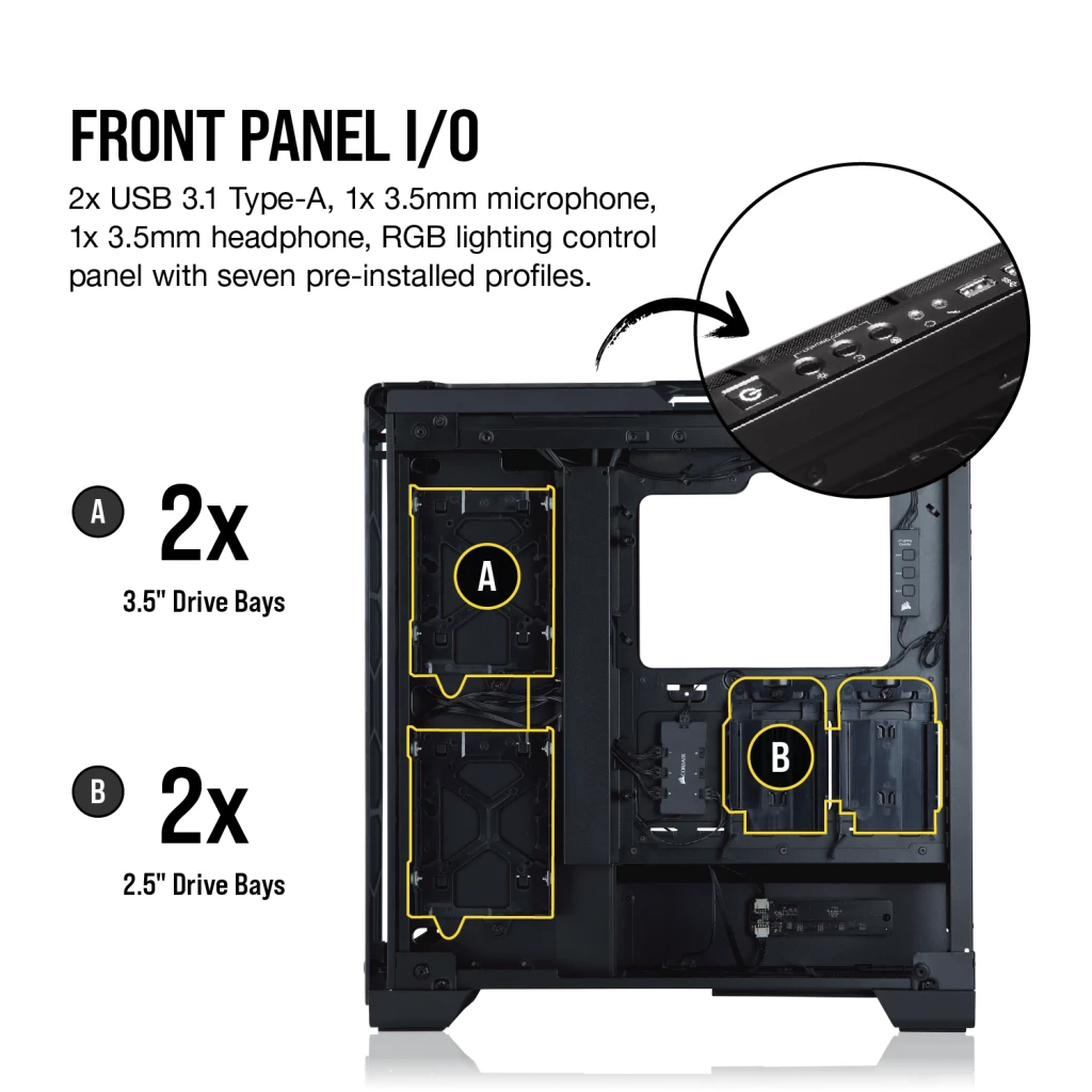 Crystal 570X RGB Mirror Black Tempered Glass, Premium ATX Mid