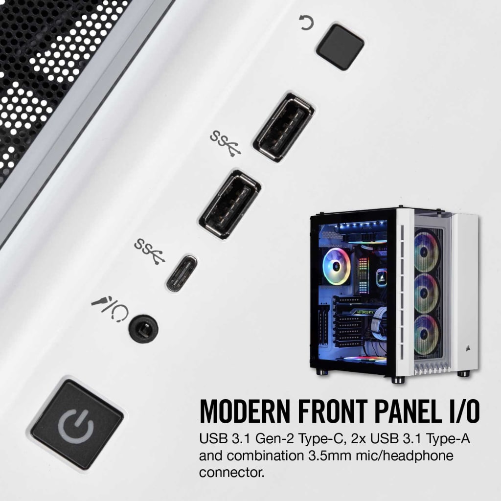 BOITIER PC GAMER CORSAIR CRYSTAL 680X RGB (Blanc) – Asus Store