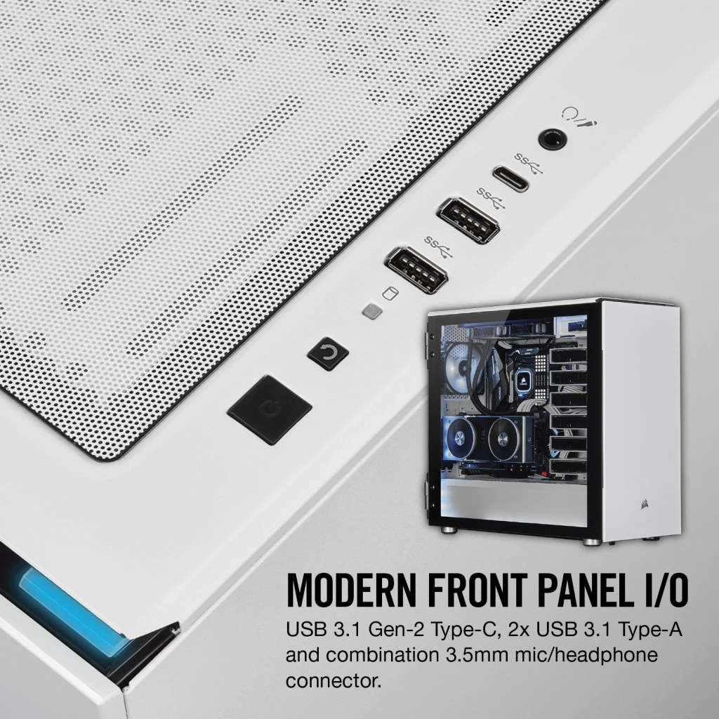 開封のみ　Corsair Carbide 678C ホワイト Carbide Series 678C Low Noise Tempered Glass ATX Case — White