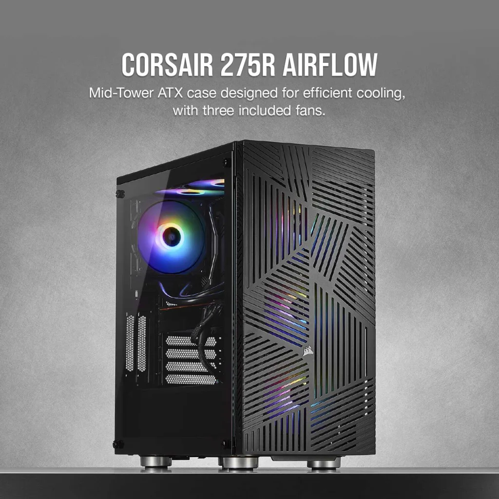 275R Airflow Tempered Glass Mid-Tower Gaming Case — Black