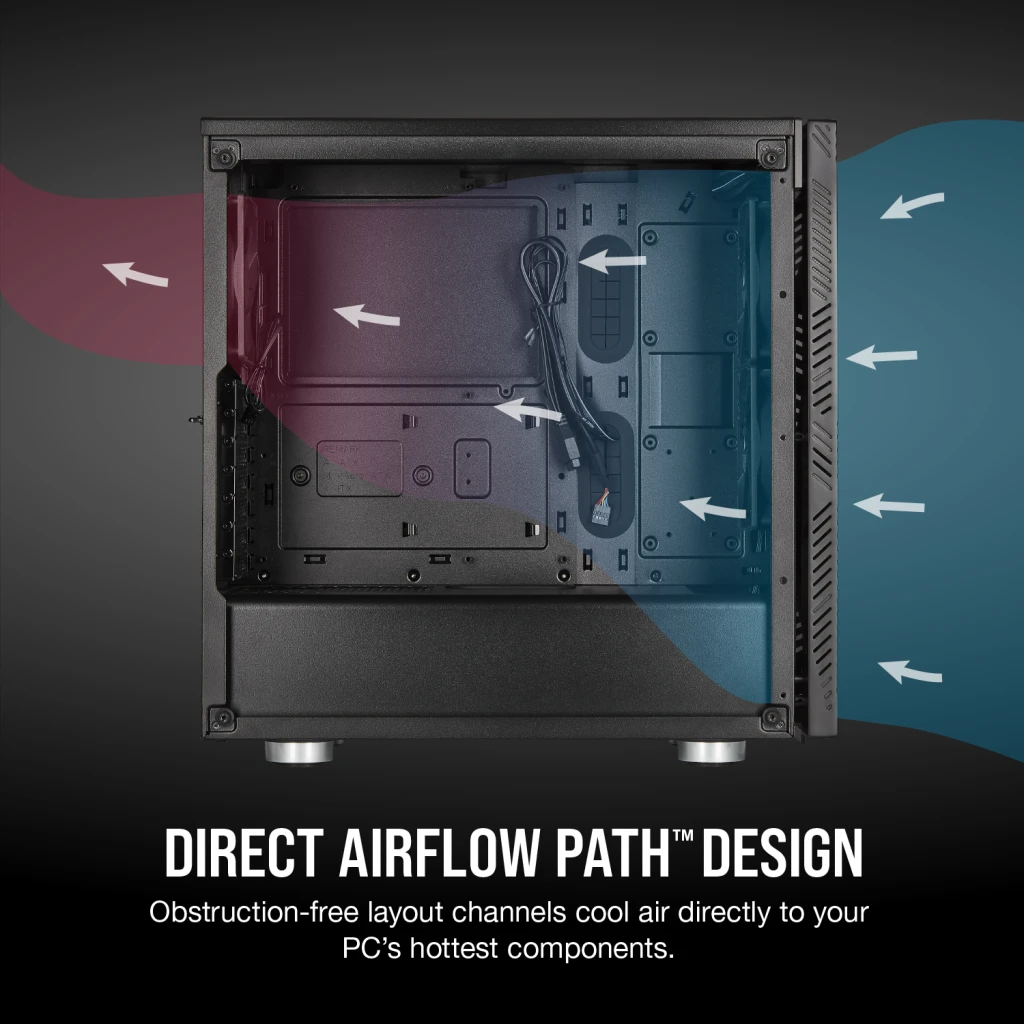 275R Airflow Tempered Glass Mid-Tower Gaming Case — Black