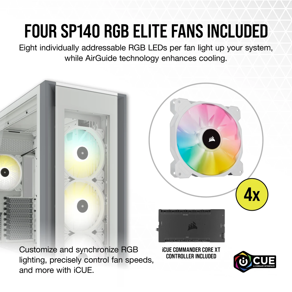iCUE 7000X RGB Tempered Glass Full-Tower ATX PC Case — White