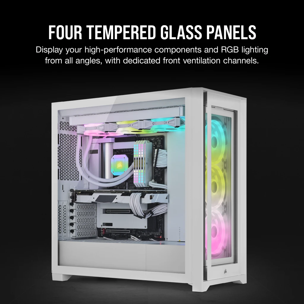 iCUE 5000X RGB QL Edition Mid-Tower ATX Case — True White
