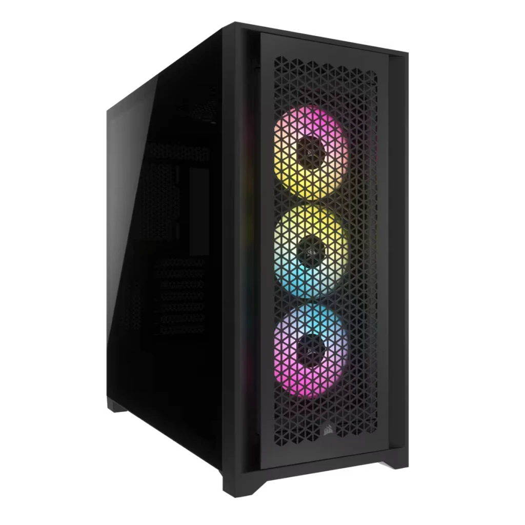 iCUE 5000D RGB AIRFLOW Mid-Tower Case, Black - 3x AF120 RGB ELITE