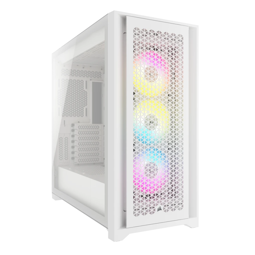CORSAIR iCUE 4000D RGB AIRFLOW Mid-Tower Case, Black - 3x AF120 RGB ELITE  Fans - iCUE Lighting Node PRO Controller - High-airflow Design