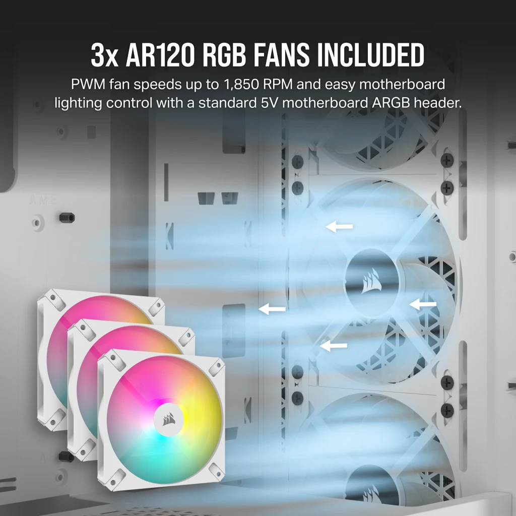 3000D RGB AIRFLOW Mid-Tower PC Case - White