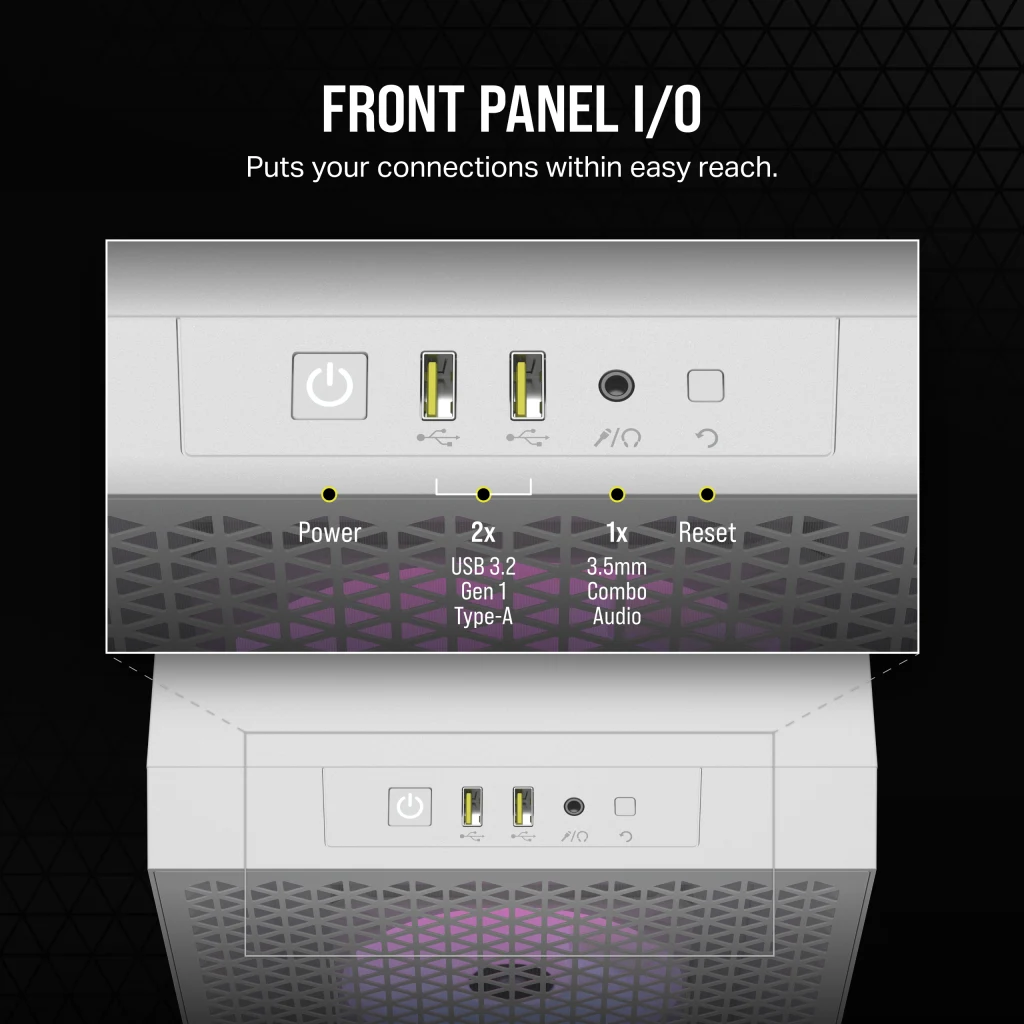 3000D RGB AIRFLOW Mid-Tower PC Case - White