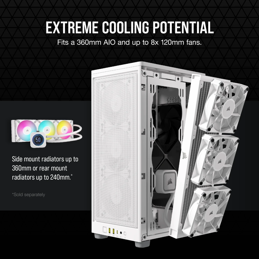 2000D AIRFLOW Mini-ITX PC Case - White