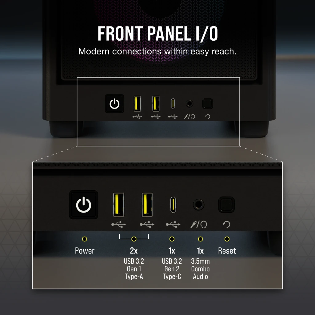 2000D RGB AIRFLOW Mini-ITX PC Case - Black
