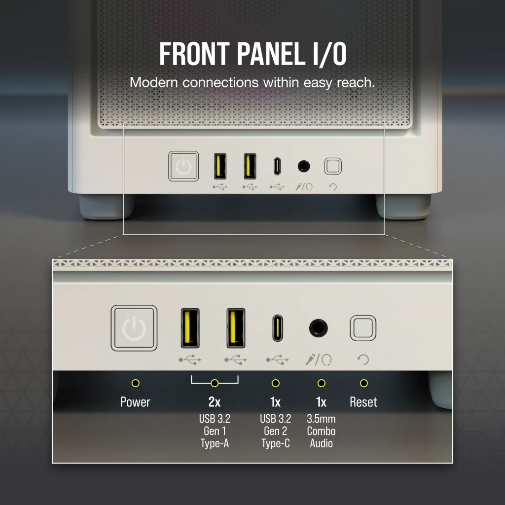 2000D RGB AIRFLOW Mini-ITX PC Case - White