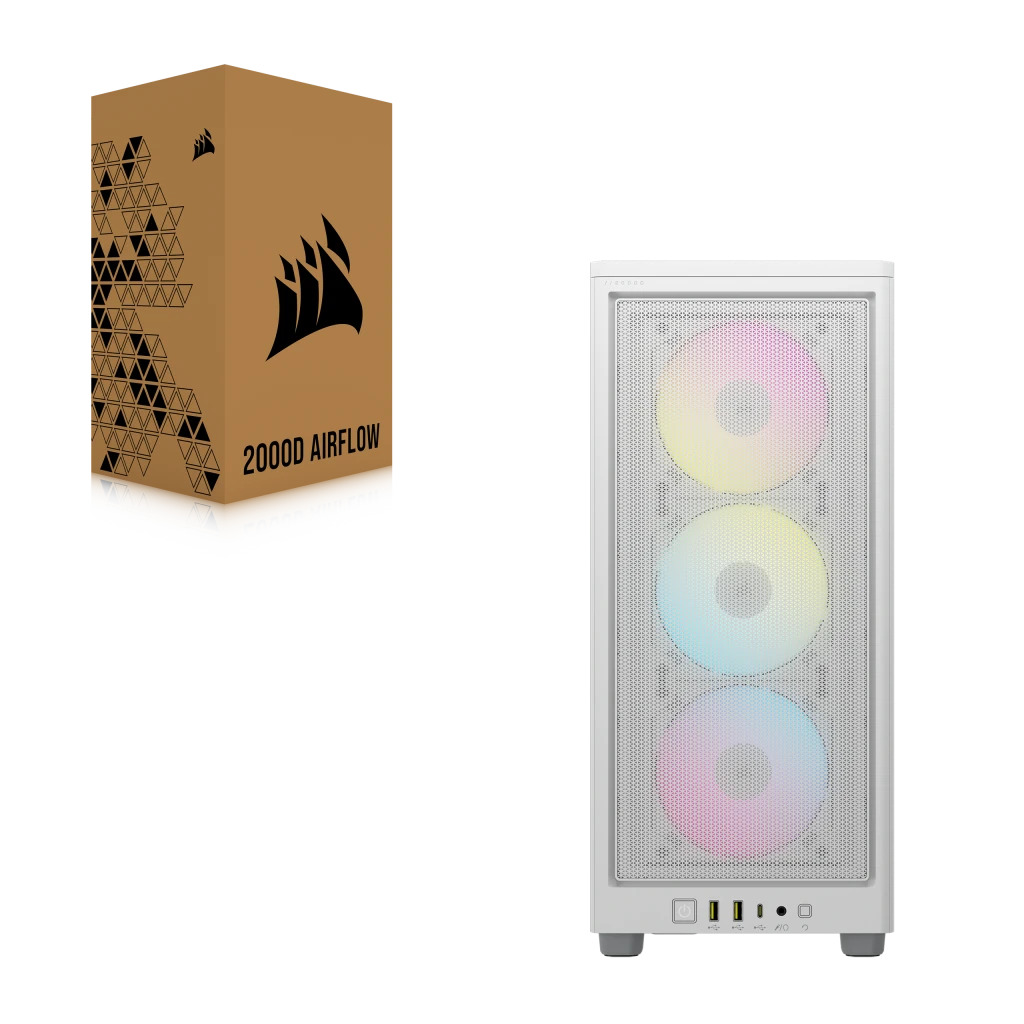 2000D RGB AIRFLOW Mini-ITX PC Case - White