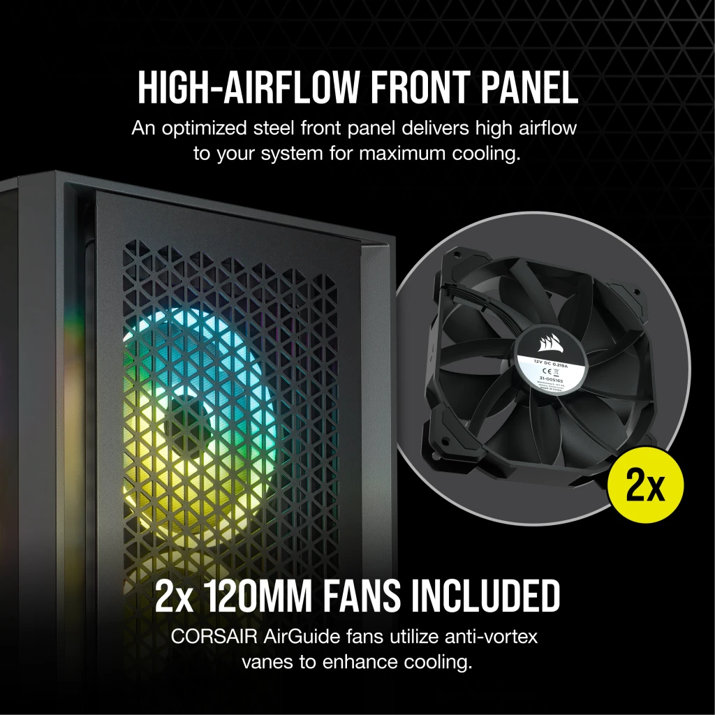 4000D AIRFLOW Tempered Glass Mid-Tower ATX Case — Black