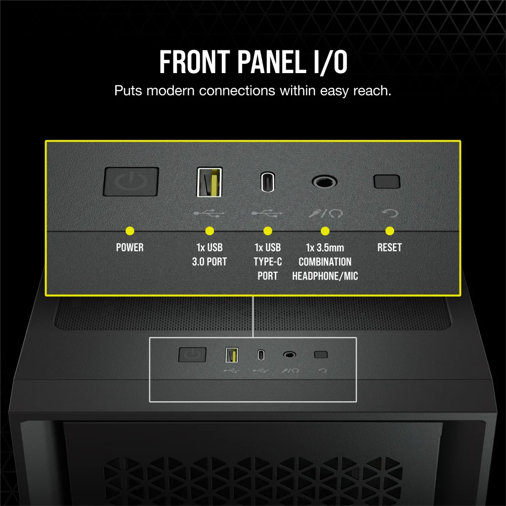 4000D AIRFLOW Tempered Glass Mid-Tower ATX Case — Black