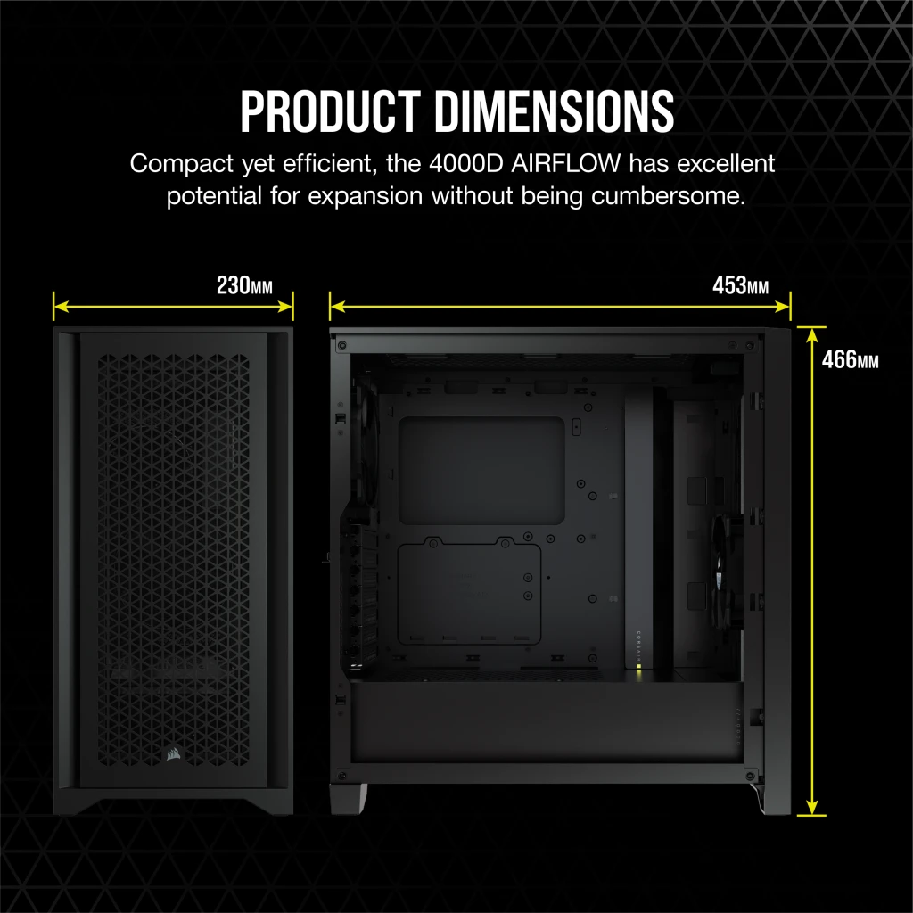 4000D AIRFLOW Tempered Glass Mid-Tower ATX Case — Black