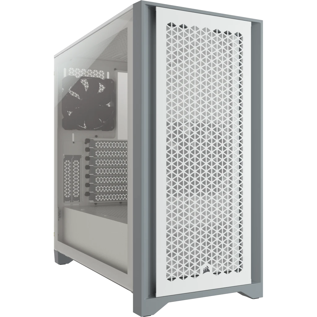 RGB Gamer PC Case White, Medium Tower Gaming Empty, 2 Fans, ATX, ITX