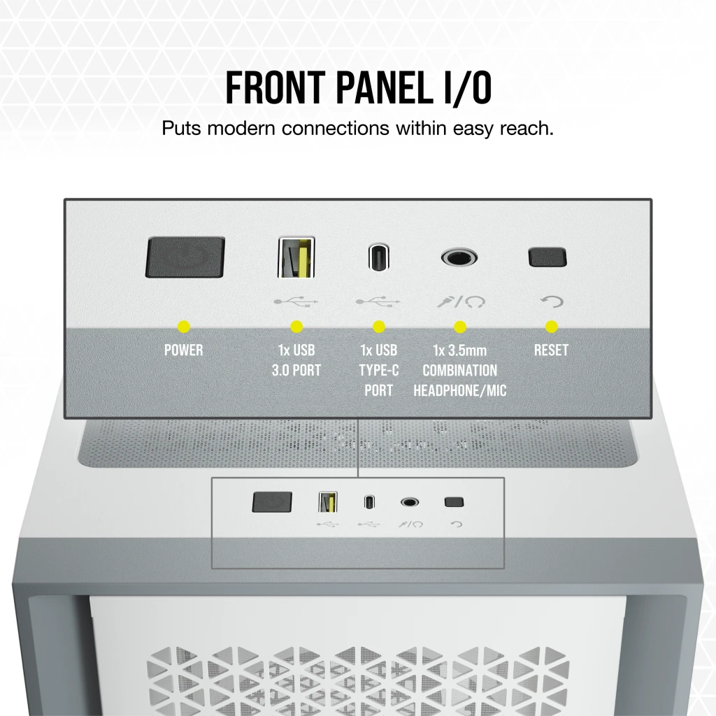4000D AIRFLOW Tempered Glass Mid-Tower ATX Case — White