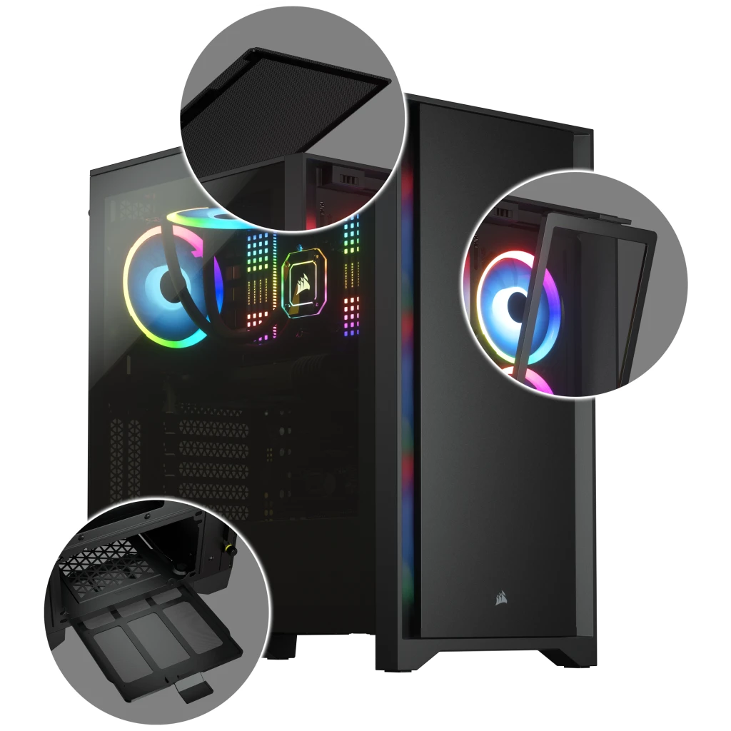 4000D Tempered Glass Mid-Tower ATX Case — Black