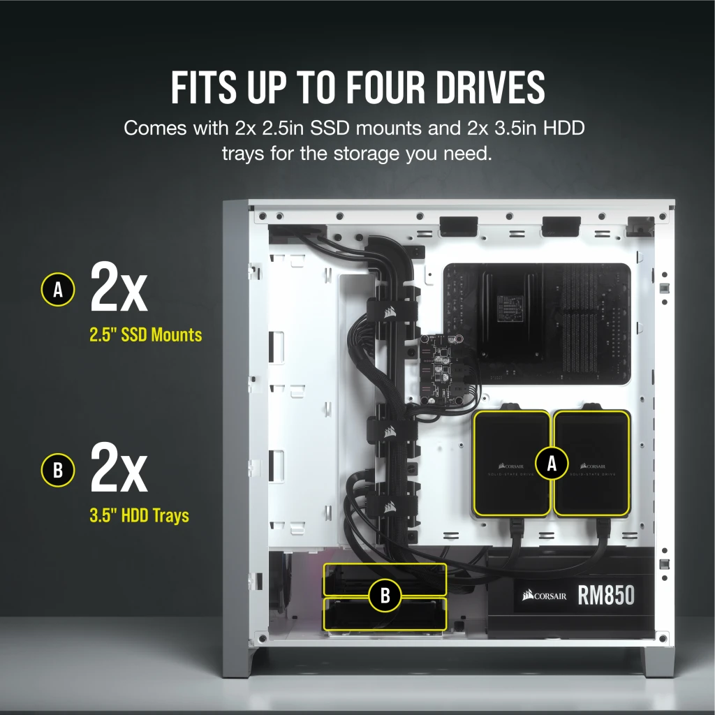 iCUE 4000X RGB Tempered Glass Mid-Tower ATX Case — White