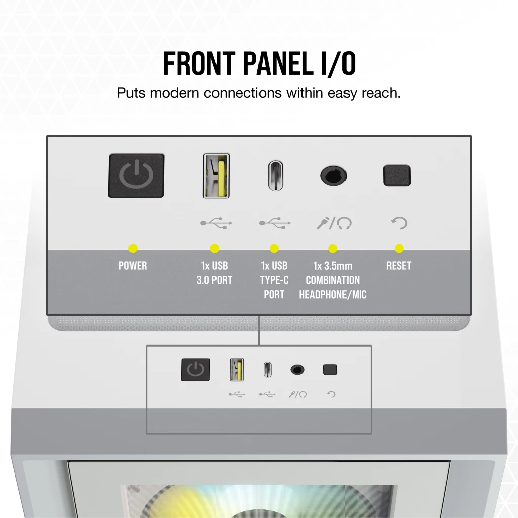 iCUE 4000X RGB Tempered Glass Mid-Tower ATX Case — White