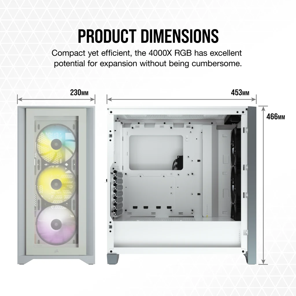 iCUE 4000X RGB Tempered Glass Mid-Tower ATX Case — White