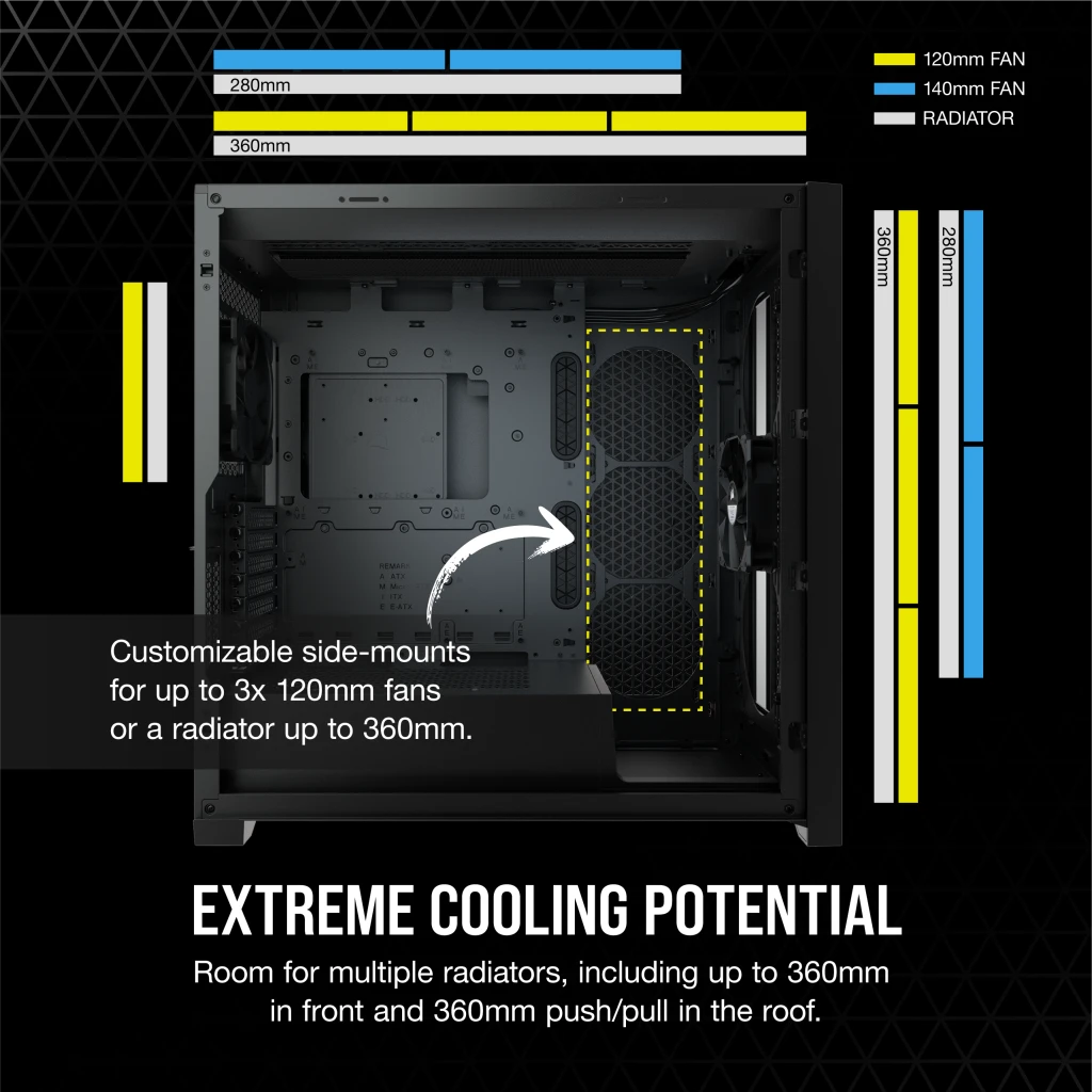 5000D AIRFLOW Tempered Glass Mid-Tower ATX PC Case — Black