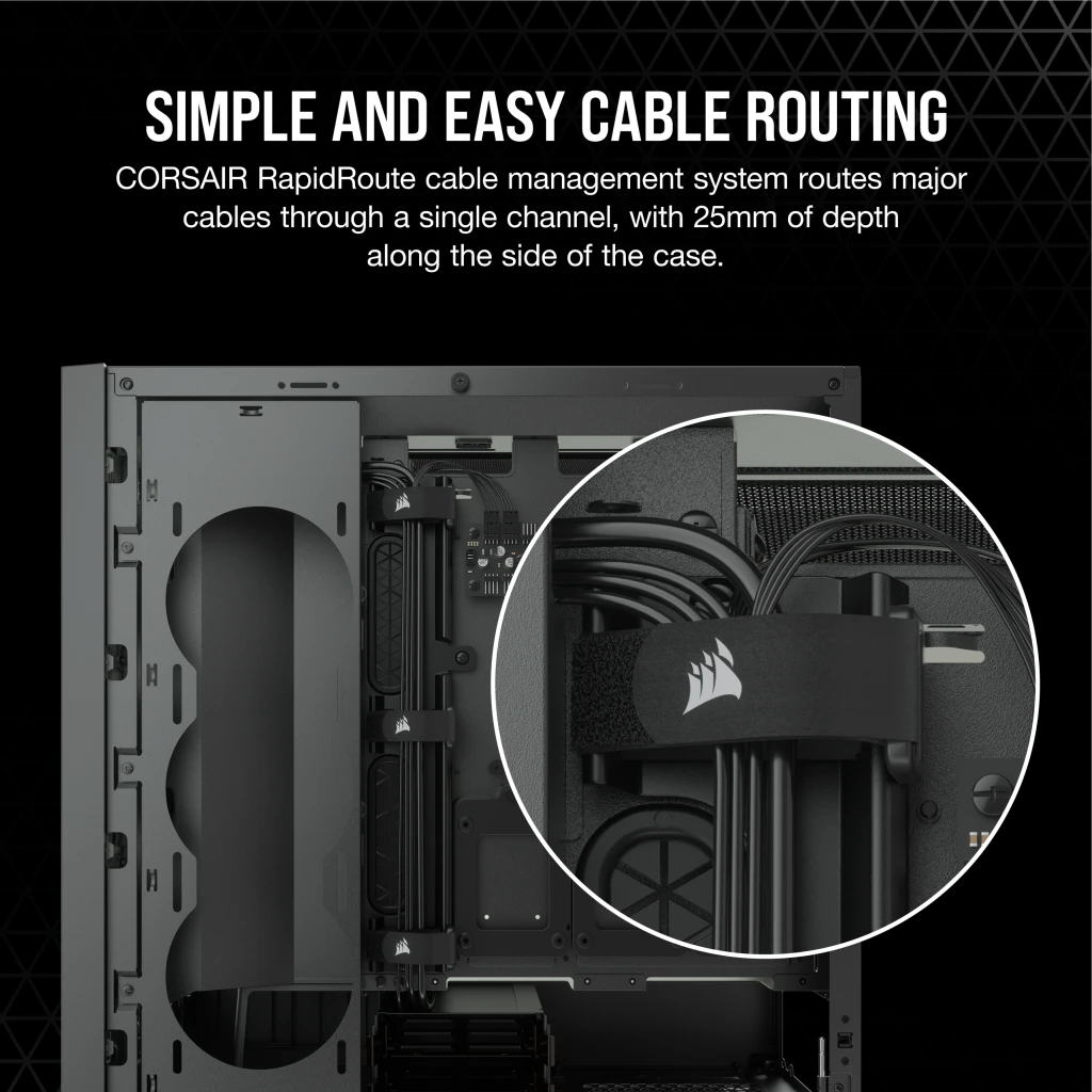 5000D AIRFLOW Tempered Glass Mid-Tower ATX PC Case — Black