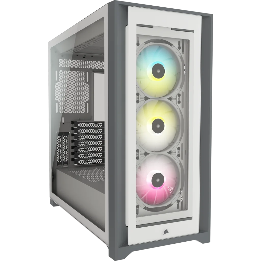 iCUE 5000X RGB Tempered Glass Mid-Tower ATX PC Smart Case — White