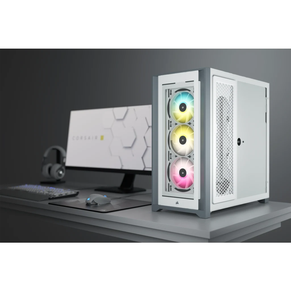  Corsair iCUE 5000X RGB - Gabinete inteligente ATX semitorre  para PC con vidrio templado, color blanco : Todo lo demás