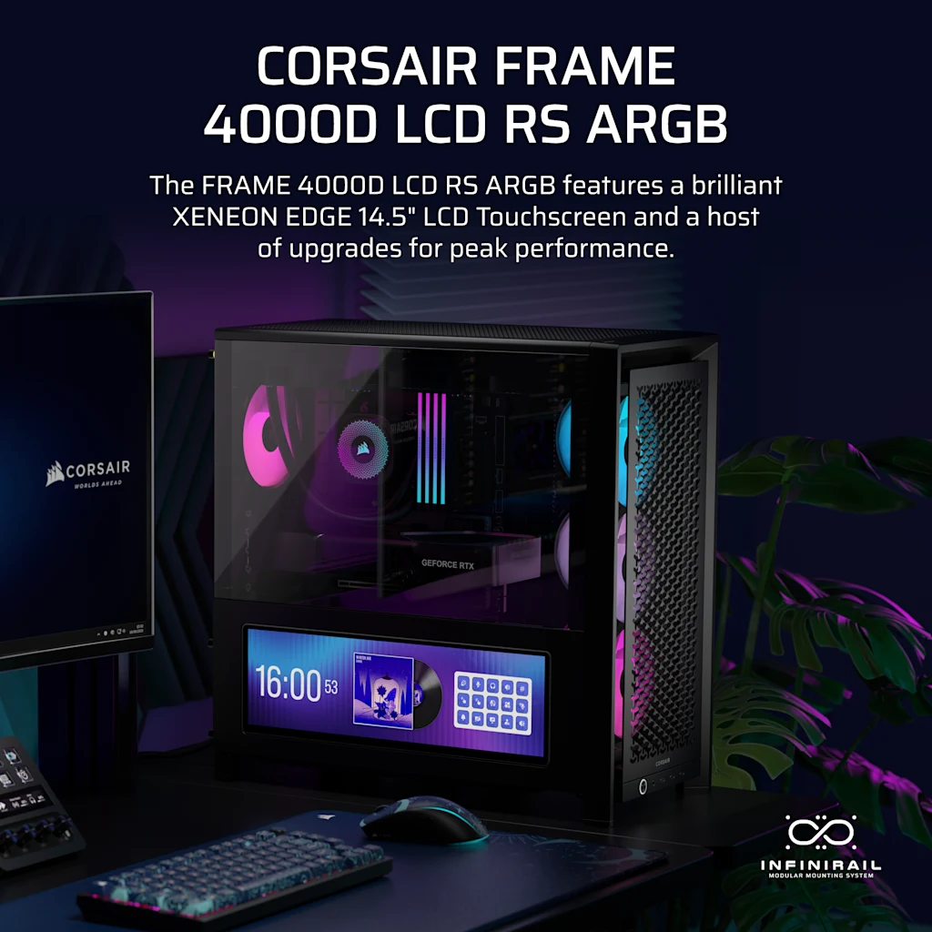 Corsair FRAME 4000D LCD RS ARGB Premium Mid-Tower PC Case thumbnail 2