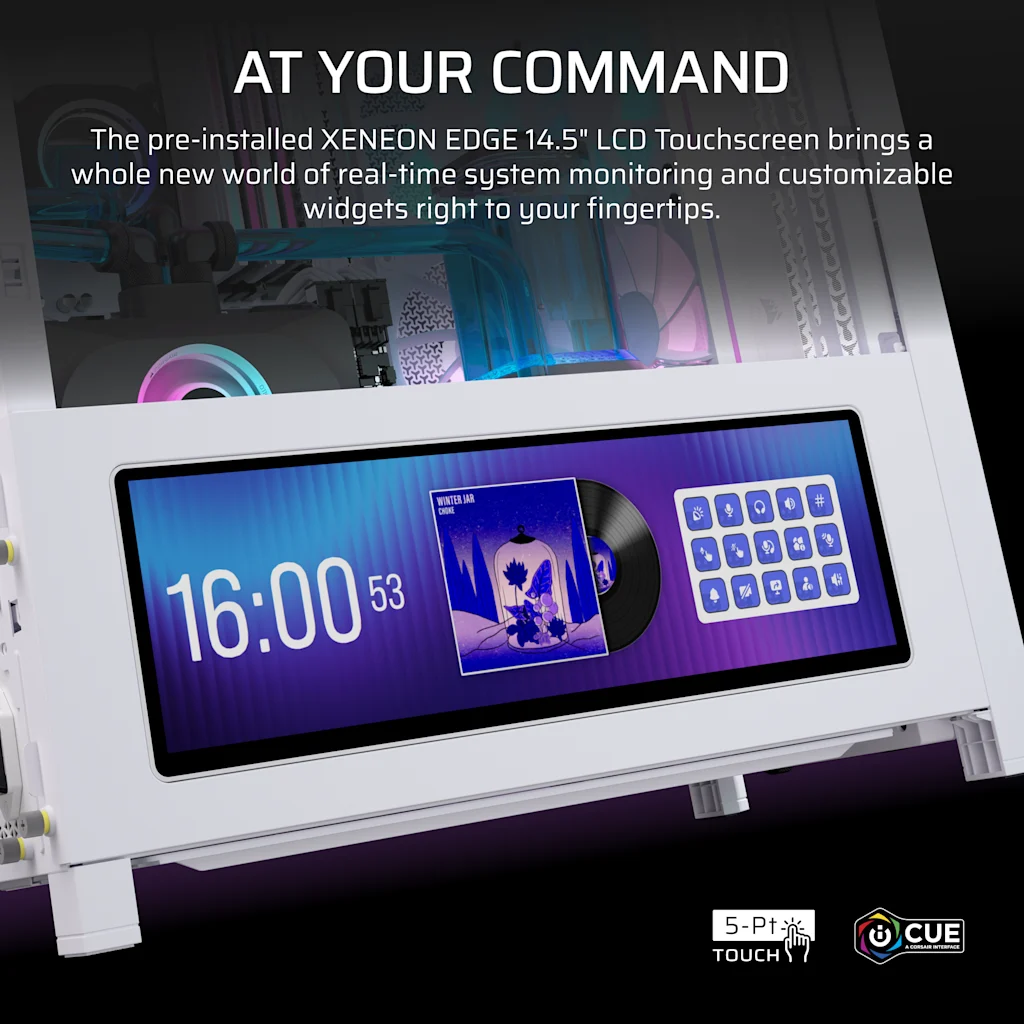 Corsair FRAME 4000D LCD RS ARGB Premium Mid-Tower PC Case - White thumbnail 3