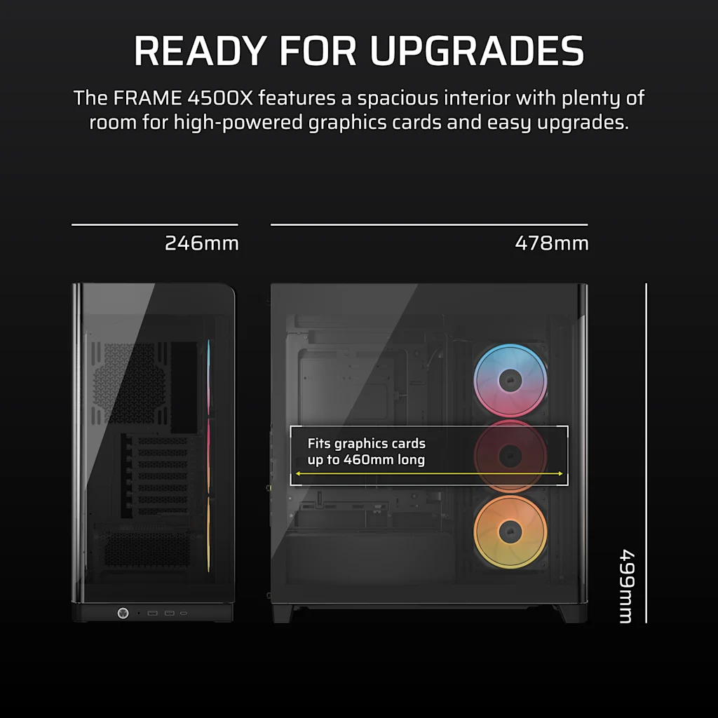FRAME 4500X LX-R RGB iCUE LINK Panoramic Glass Mid-Tower PC Case