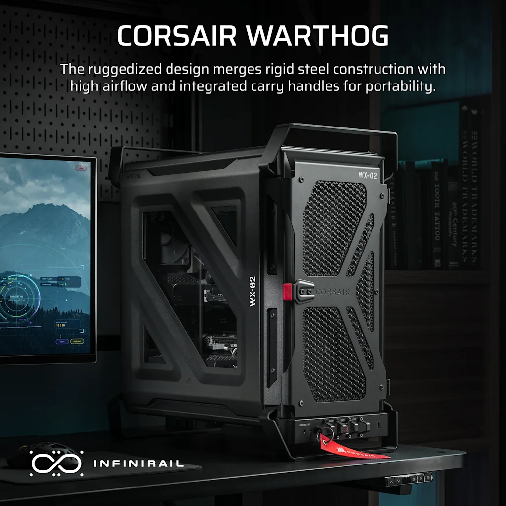 Corsair WARTHOG Airflow Mid-Tower PC Case - Black thumbnail 2