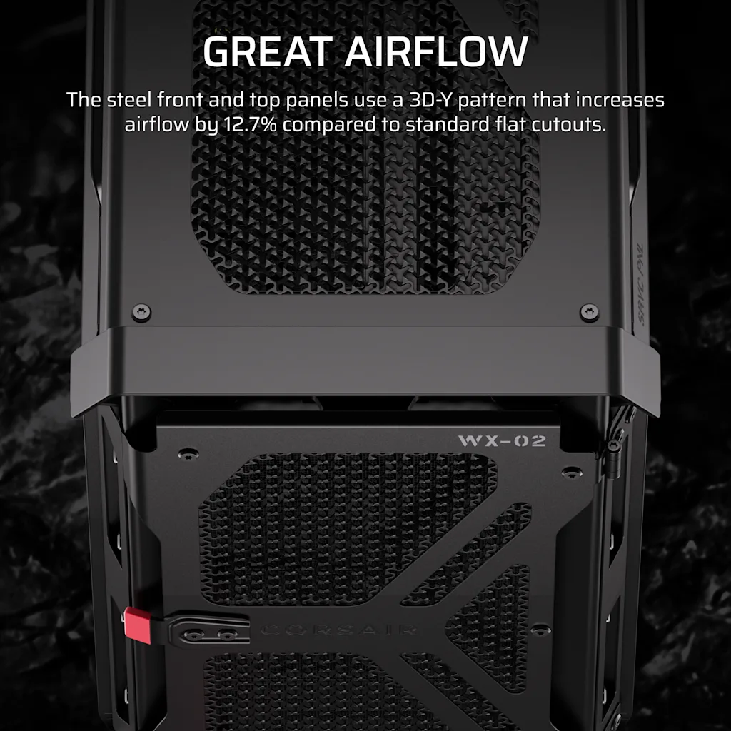Corsair WARTHOG Airflow Mid-Tower PC Case - Black thumbnail 3